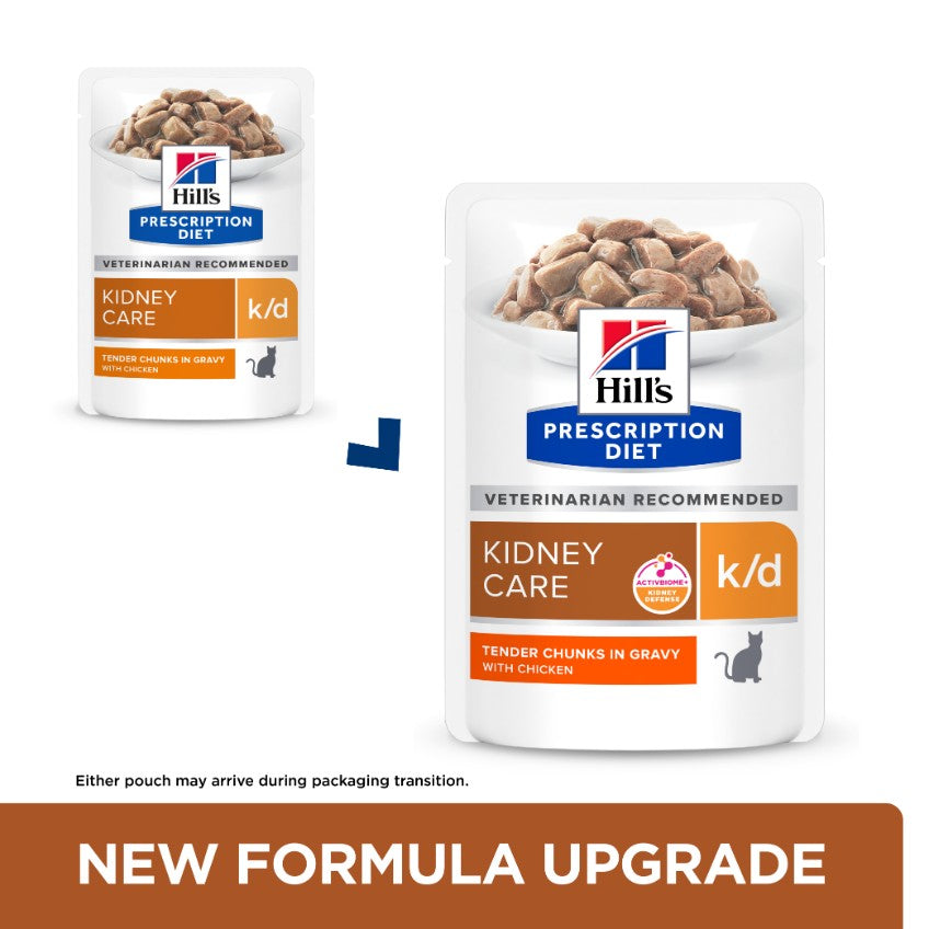 Hill's Prescription Diet K/D Kidney Care Chicken Pouches Wet Cat Food 85G