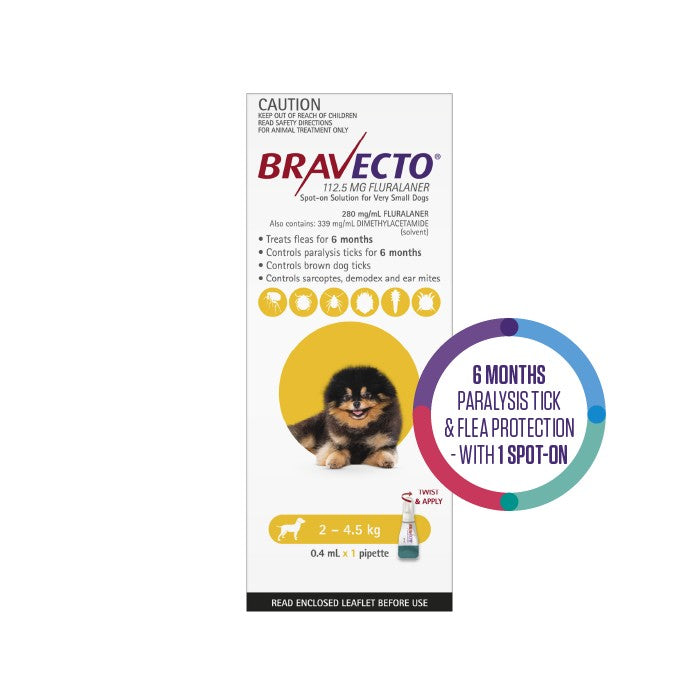 BRAVECTO Flea & Tick Spot-On Treatment <4.5 Dog