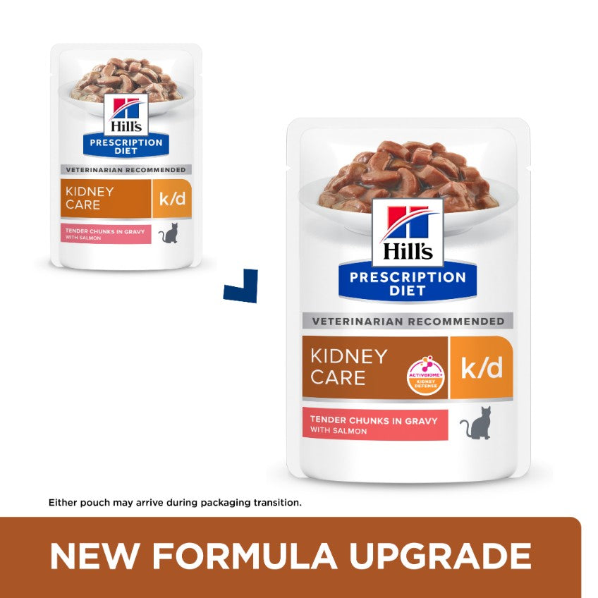 Hill's Prescription Diet K/D Kidney Care Salmon Pouches Wet Cat Food 85G