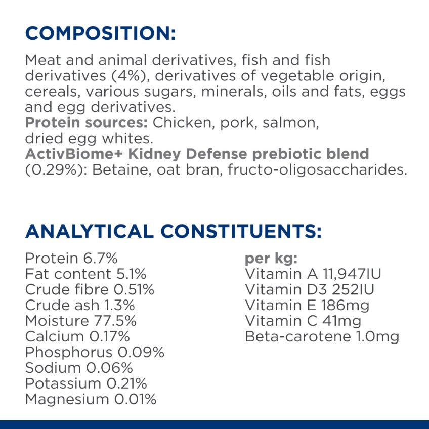 Hill's Prescription Diet K/D Kidney Care Salmon Pouches Wet Cat Food 85G