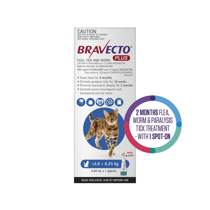 Bravecto Plus Flea, Tick & Worming Treatment