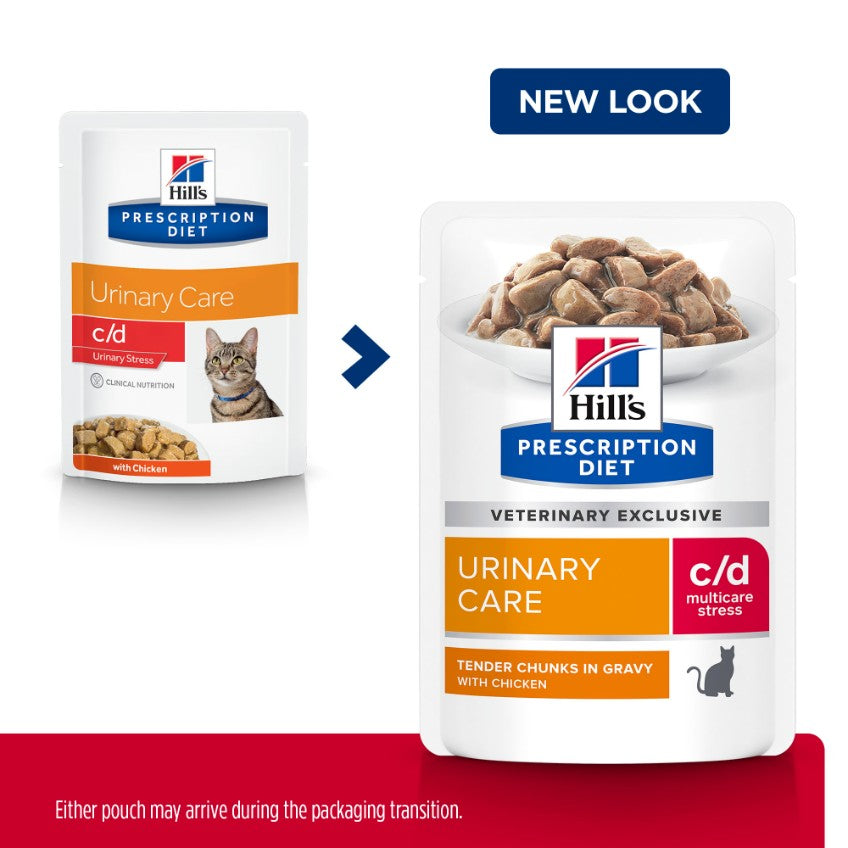 Hill's Prescription Diet C/D Urinary Stress Pouches Wet Cat Food 85G
