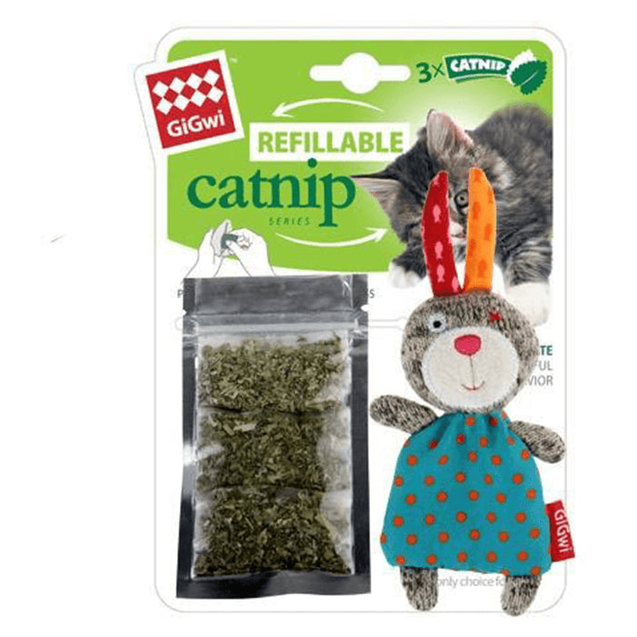 GiGwi Cat Refill Catnip Multi Teabag Rabbit Cat Toy