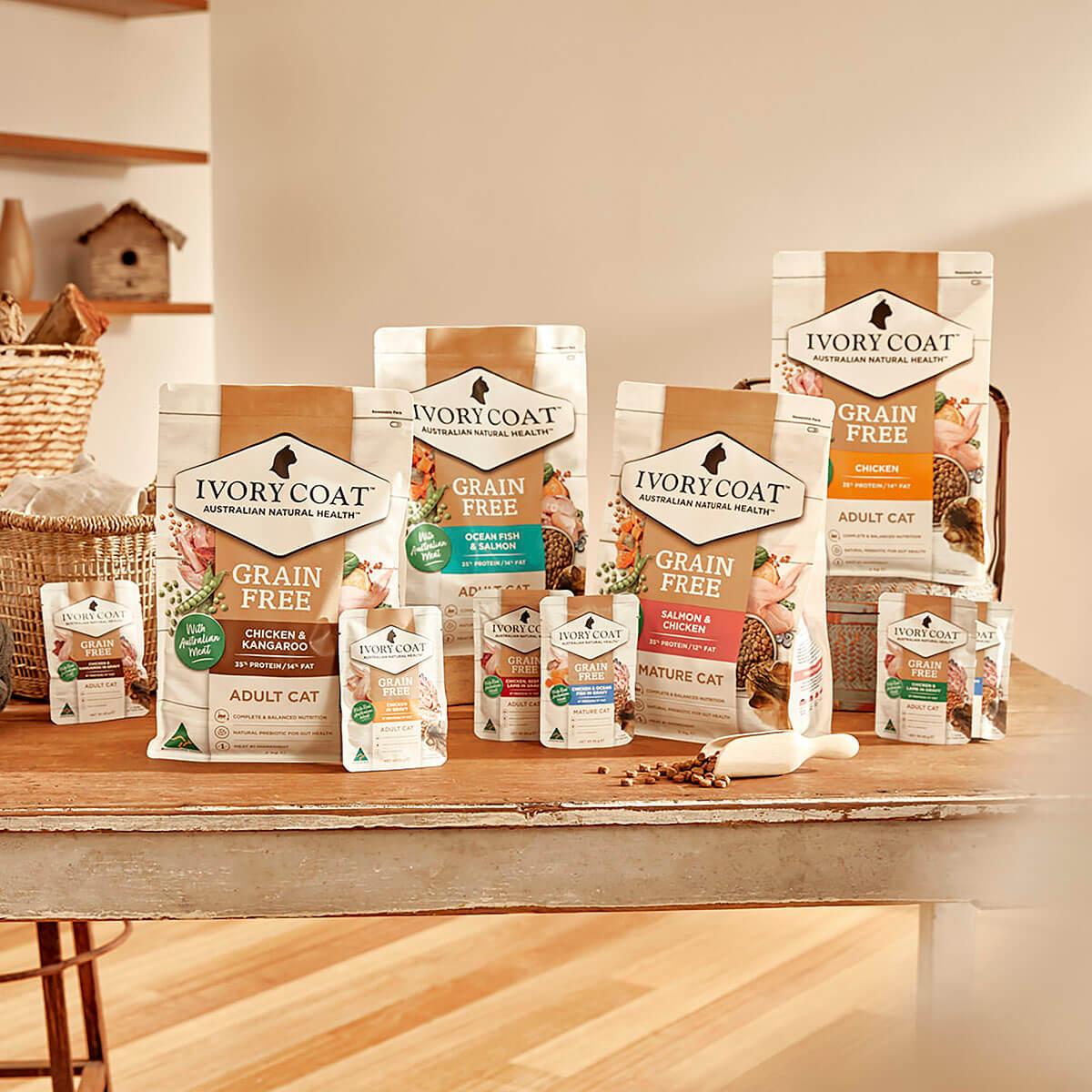 Ivory Coat Grain Free Adult Wet Cat Food Chicken & Ocean Fish in Jelly