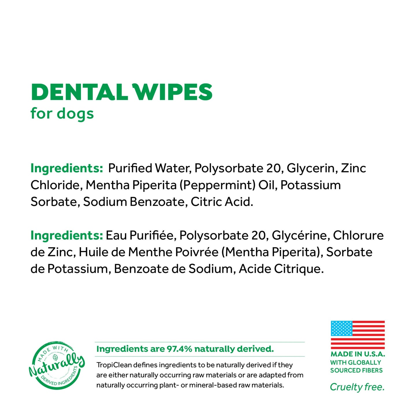 Tropiclean Fresh Breath Dental Wipes 50pk