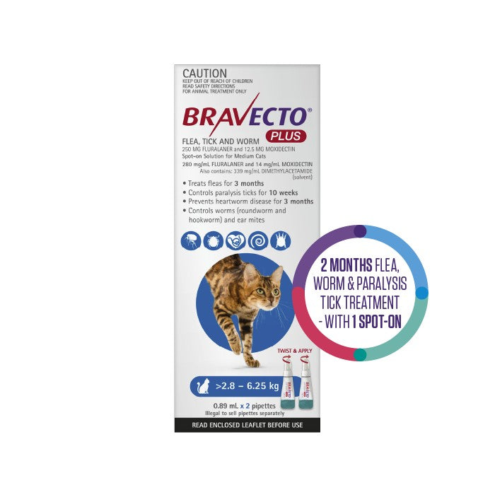 Bravecto Plus Flea, Tick & Worming Treatment