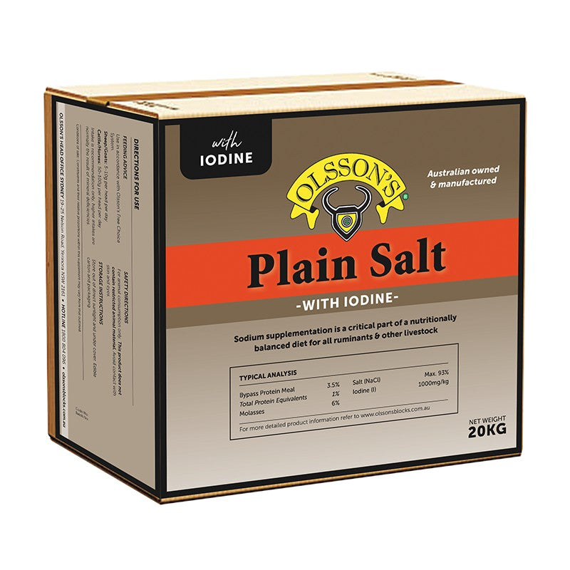 Olssons Plain Salt Lick Block Livestock Supplement