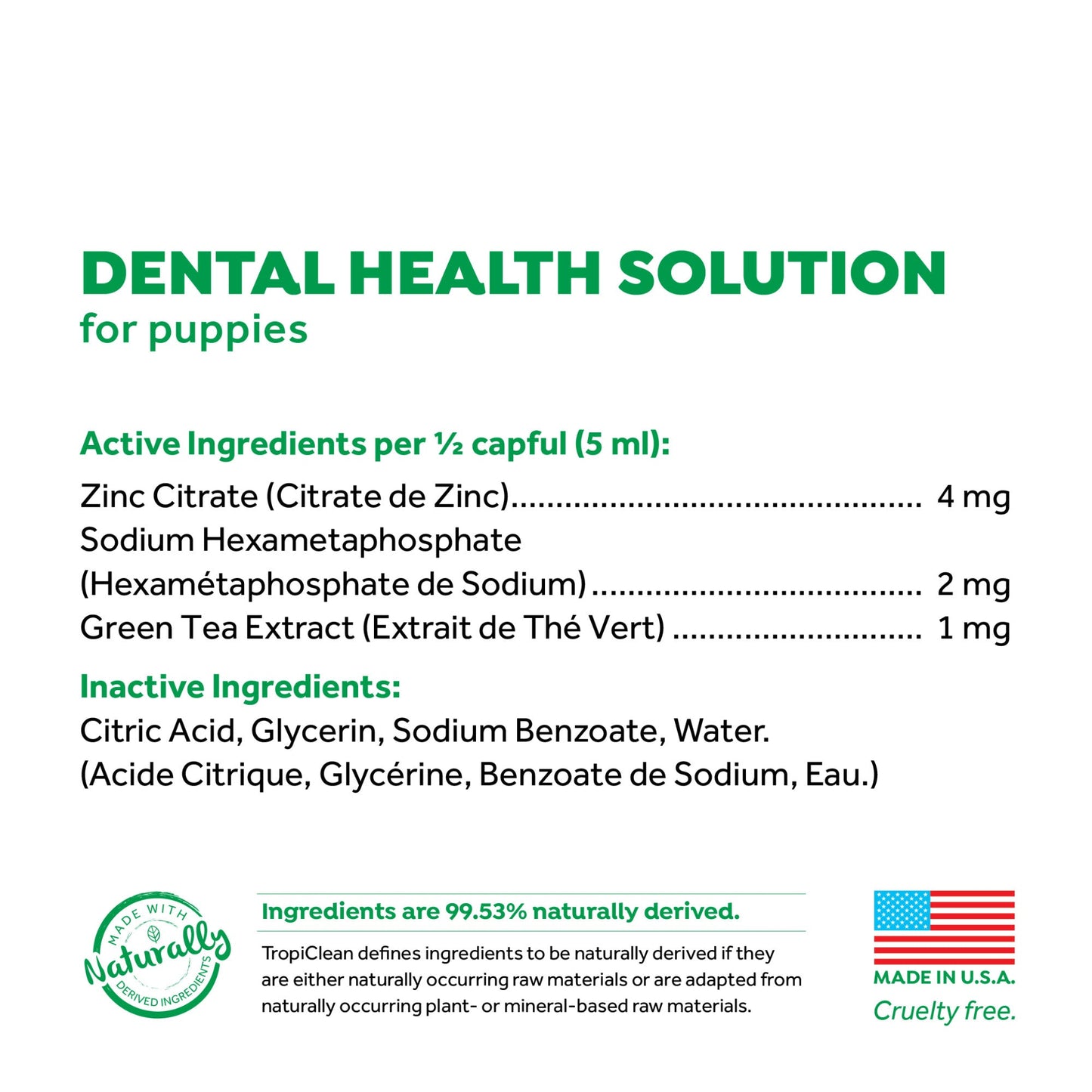 TropiClean Fresh Breath Dental Health Solution for Puppies 473mL