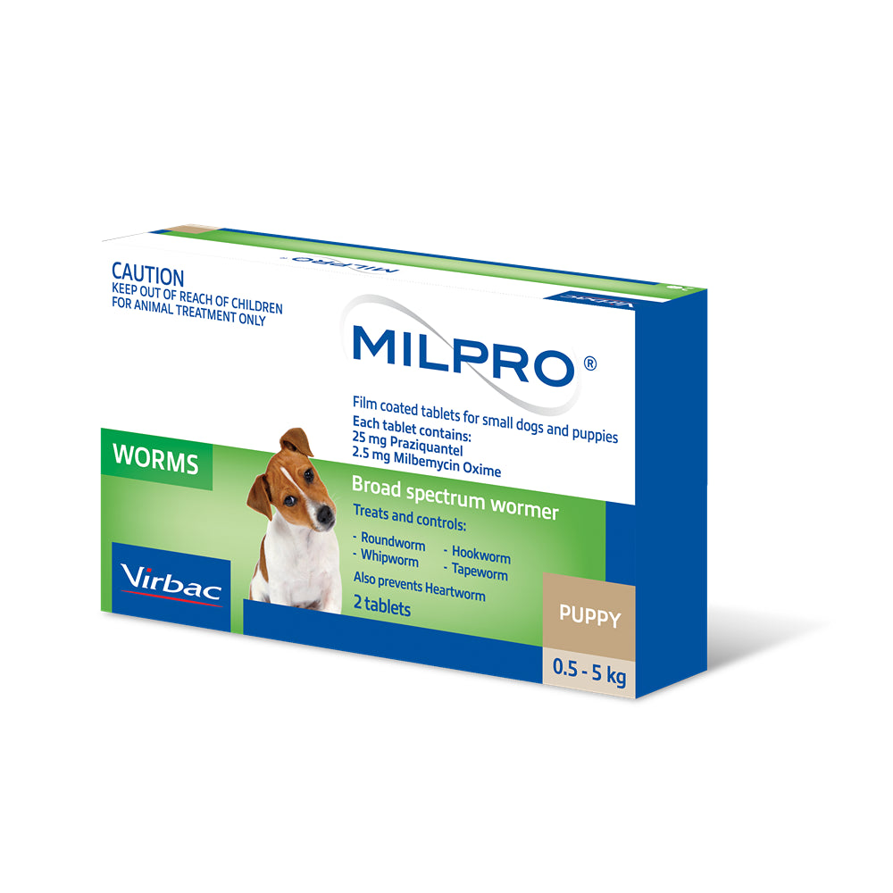 Milpro Allwormer Tablet for Small Dogs & Puppies 2pk