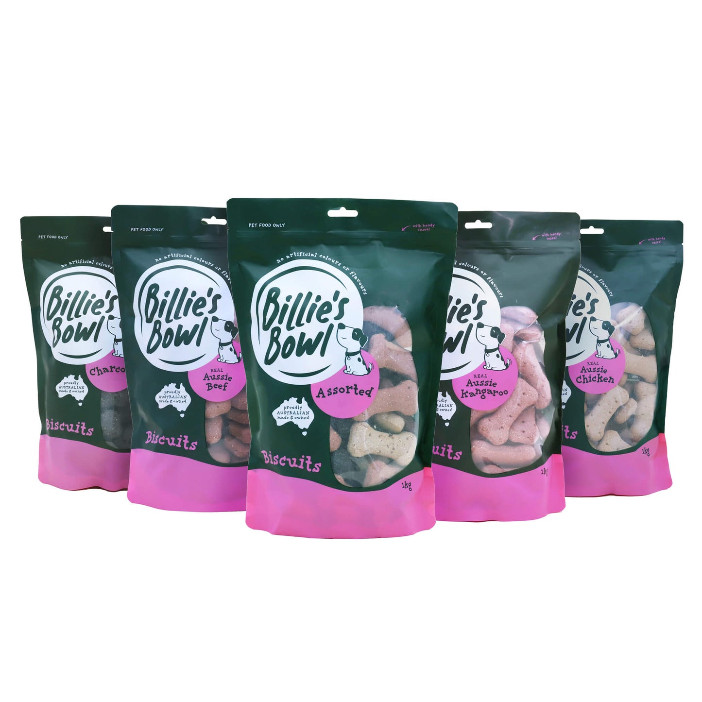 Billie's Bowl Assorted Biscuit Dog Treats 1kg