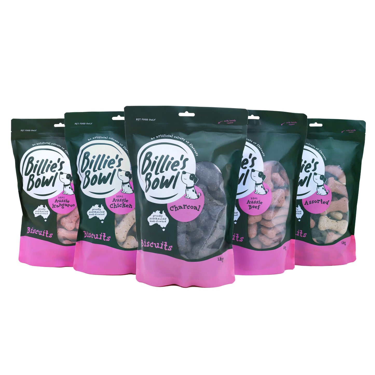 Billie's Bowl Charcoal Biscuit Dog Treats 1kg