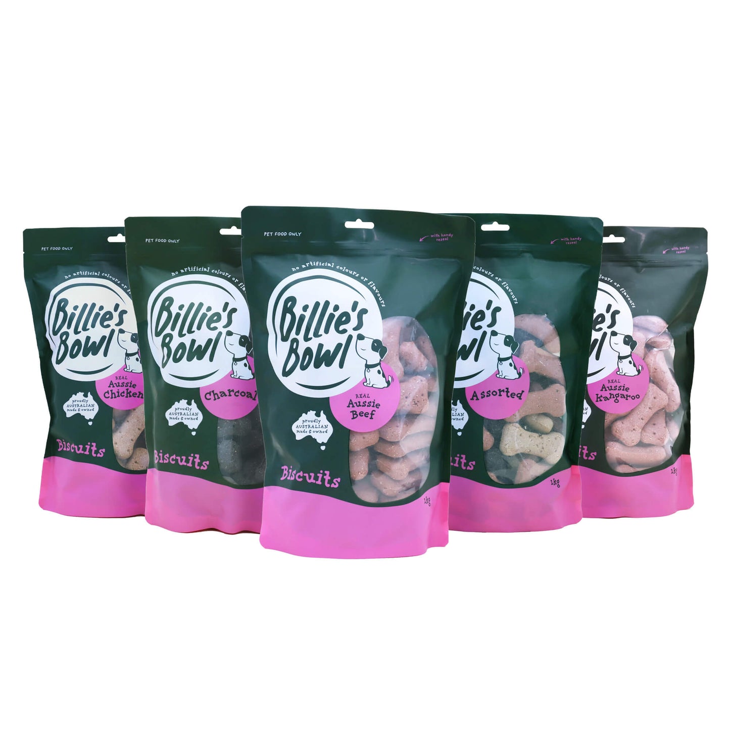 Billie's Bowl Real Aussie Beef Biscuit Dog Treats 1kg