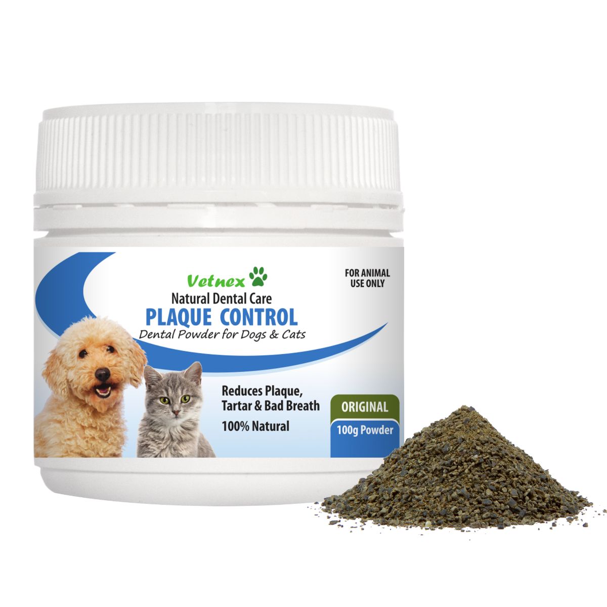 Vetnex Plaque Control Dental Powder (Original) for Dogs & Cats 100g