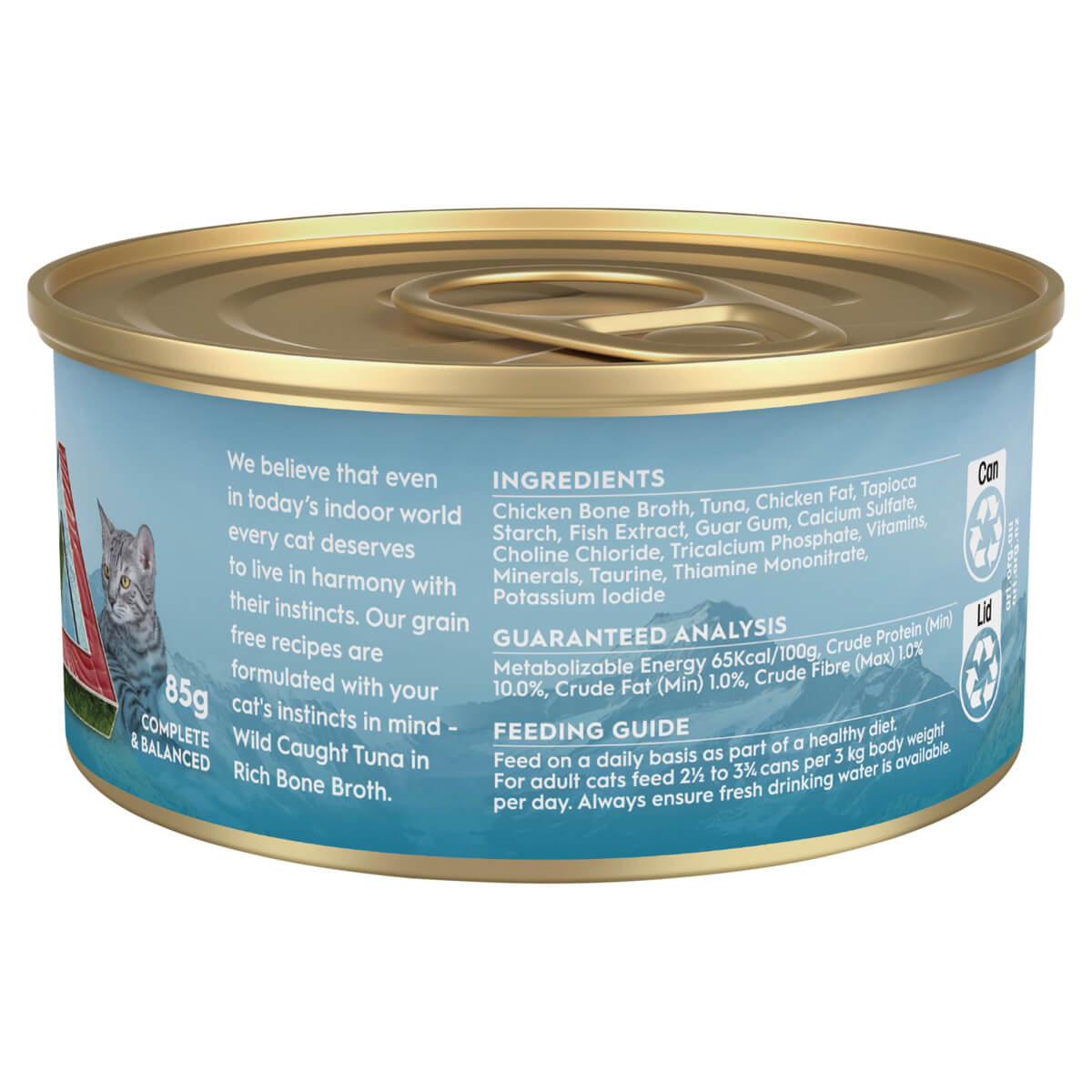Trilogy Adult Wild Caught Tuna in Bone Broth Wet Cat Food 85g