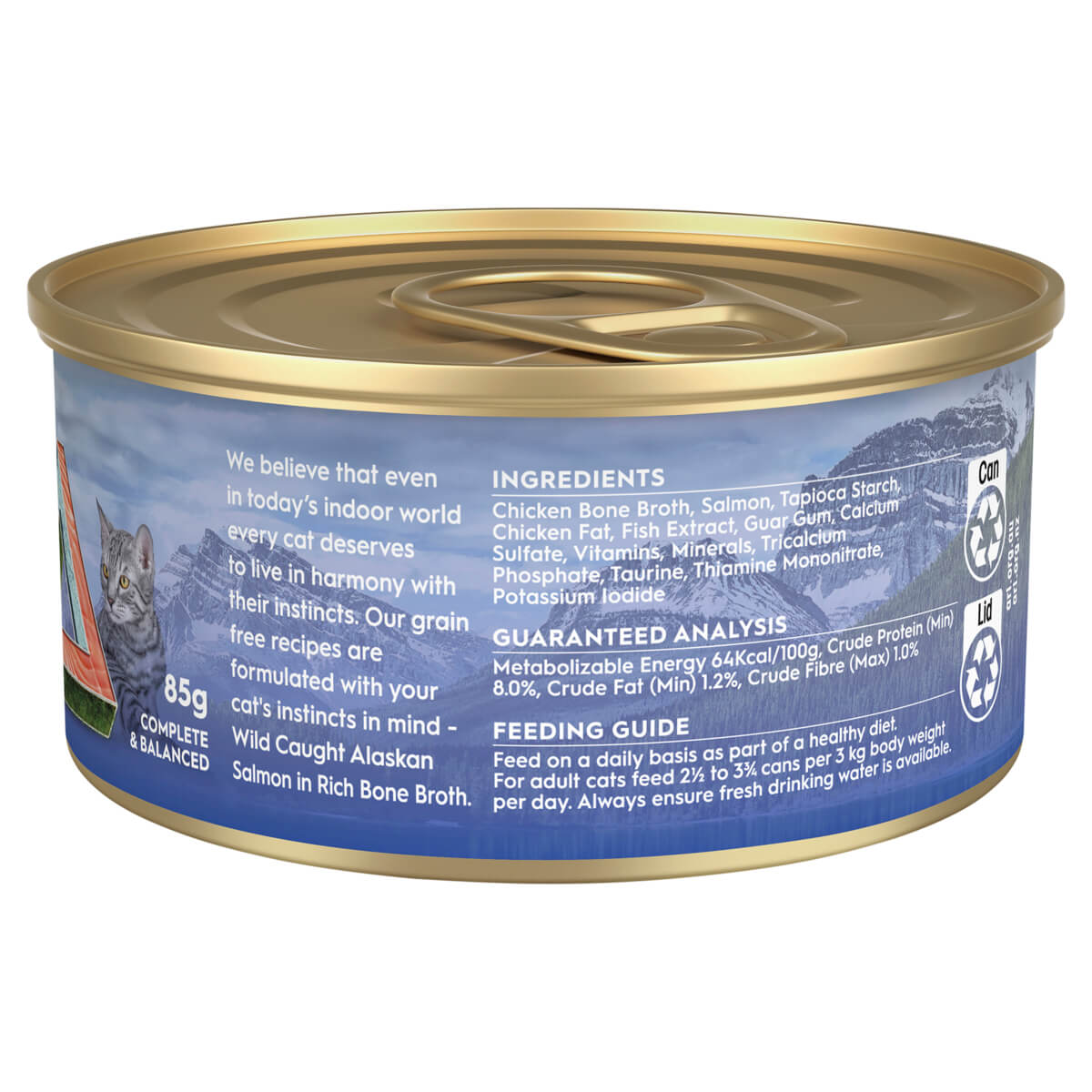 Trilogy Adult Wild Alaskan Salmon in Bone Broth Wet Cat Food 85g