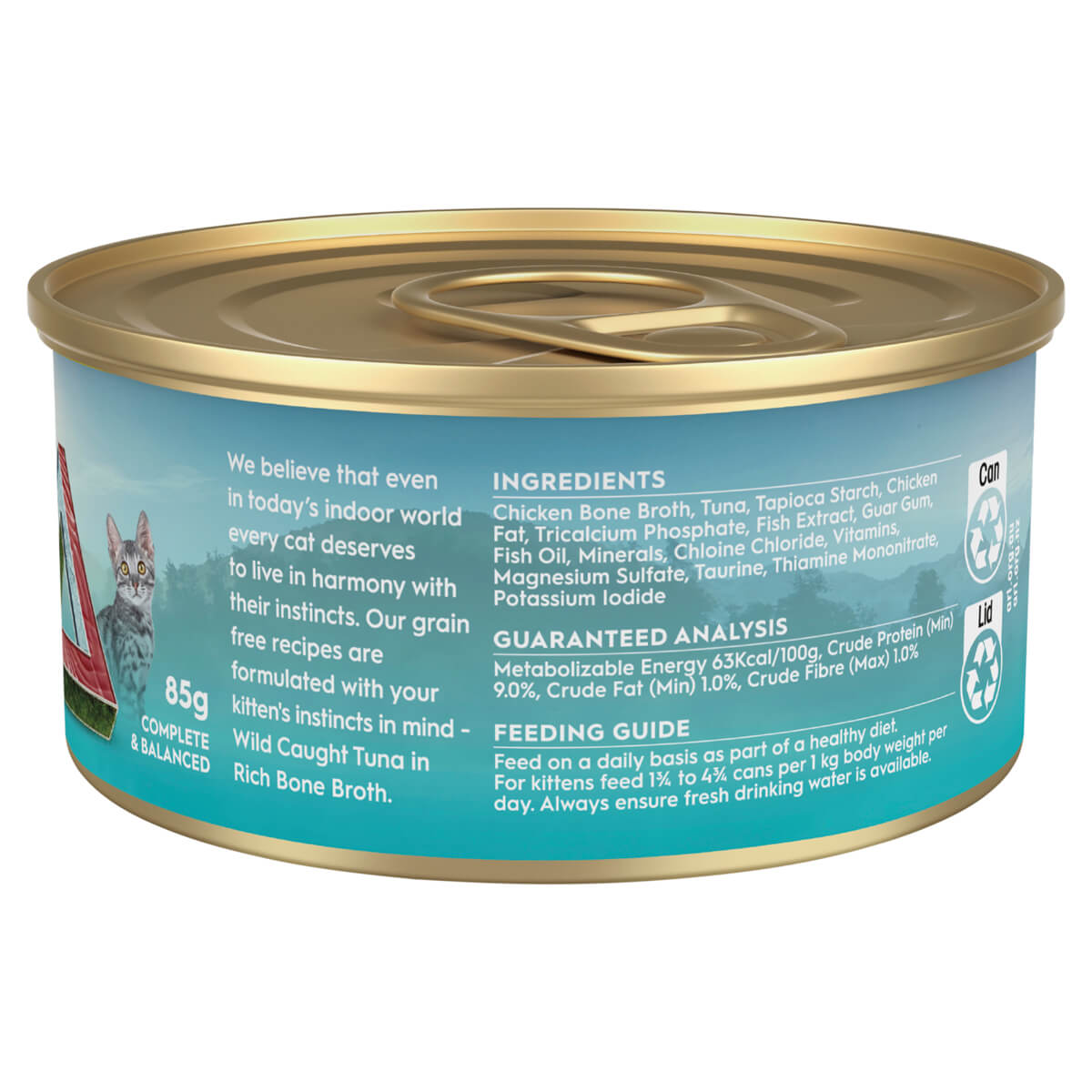 Trilogy Kitten Tuna in Bone Broth Wet Cat Food 85g