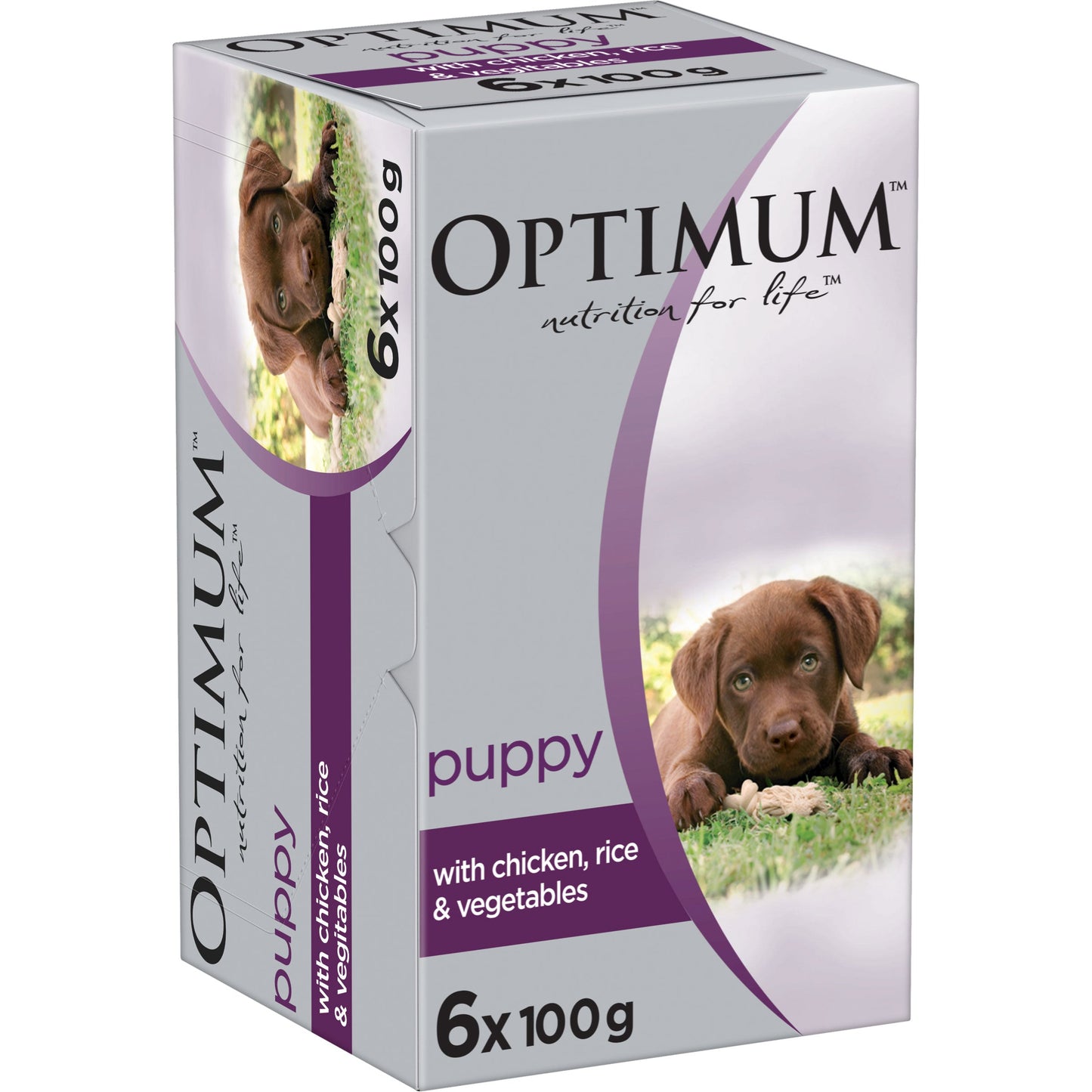 Optimum Lifestage Puppy Chicken & Rice & Vegetables Wet Dog Food 6x100g