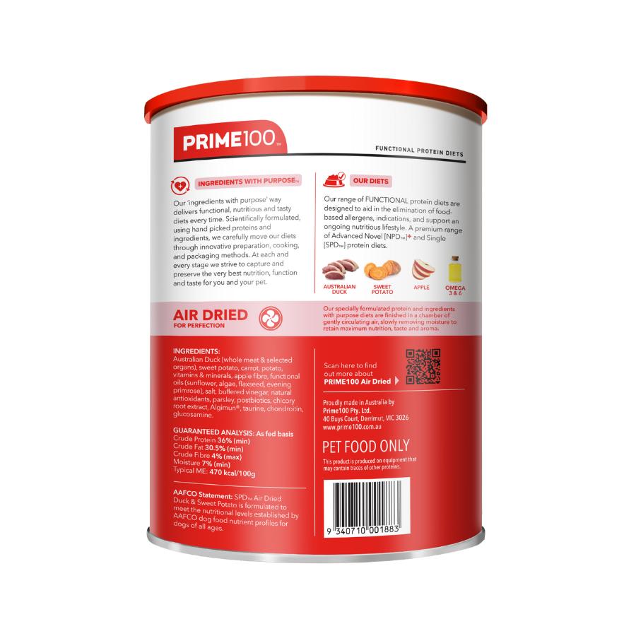 Prime100 SPD Air Dried Duck & Sweet Potato Dry Dog Food