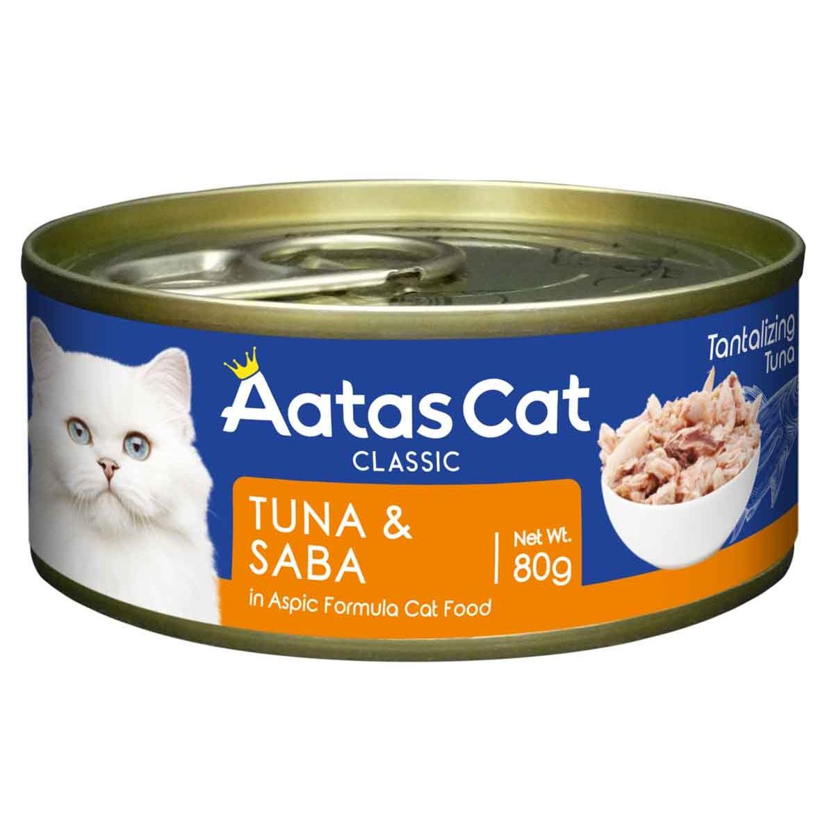Aatas Tantalizing Tuna & Saba in Jelly Wet Cat Food 80g