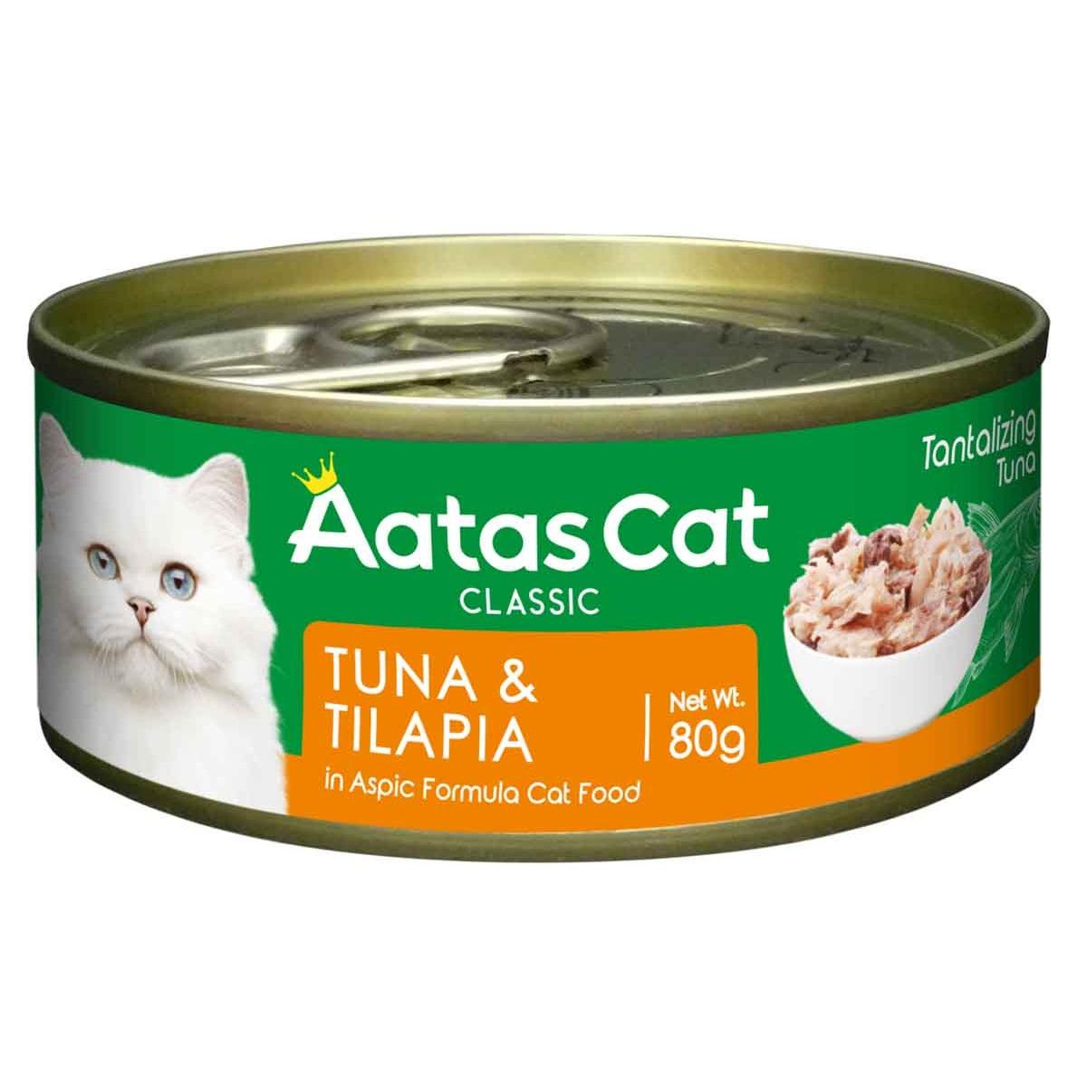Aatas Tantalizing Tuna & Tilapia in Jelly Wet Cat Food 80g
