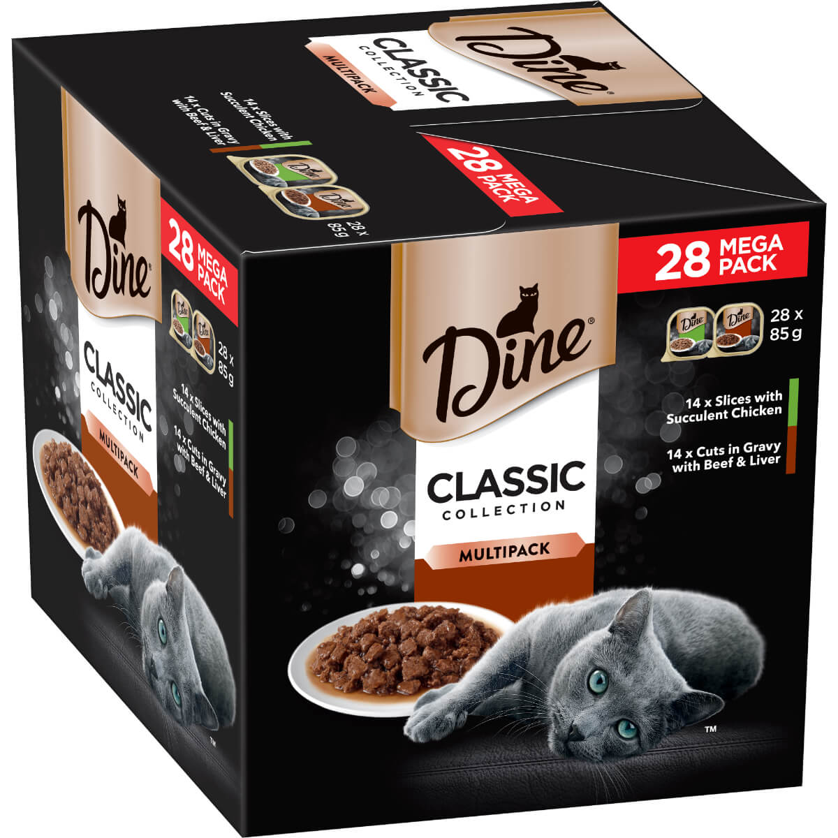 Dine Classic Collection Multipack Chicken Plus Beef & Liver Wet Cat Food