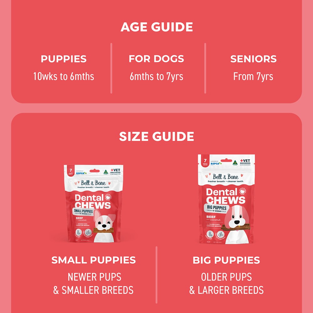 Bell & Bone Small Puppy Beef Dental Chews 7pk