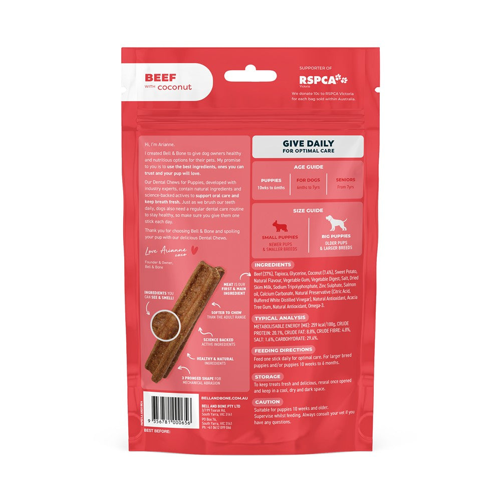 Bell & Bone Big Puppy Beef Dental Chews 7pk