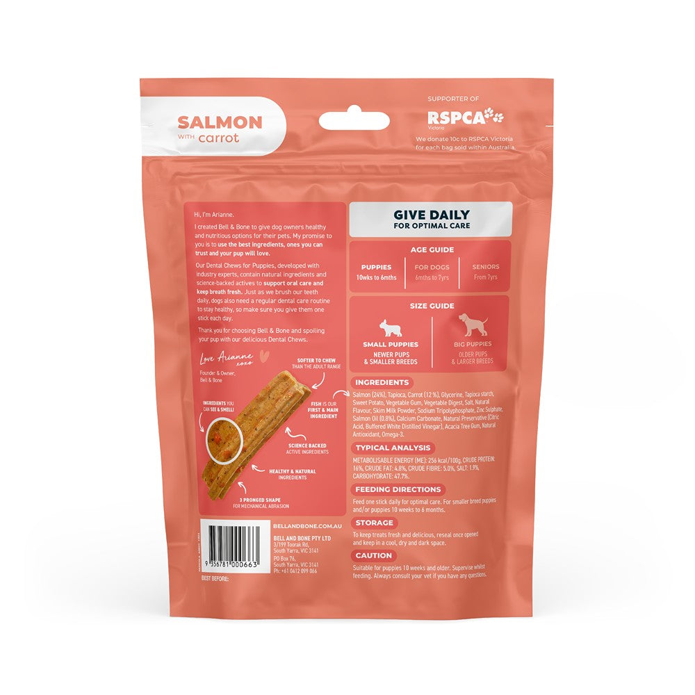 Bell & Bone Small Puppy Salmon Dental Chews 7pk