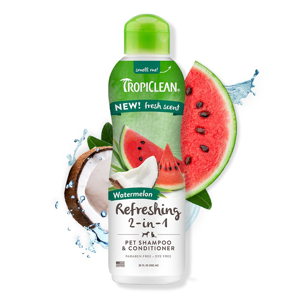 TropiClean Watermelon Refreshing 2-in-1 Shampoo and Conditioner, 592ml