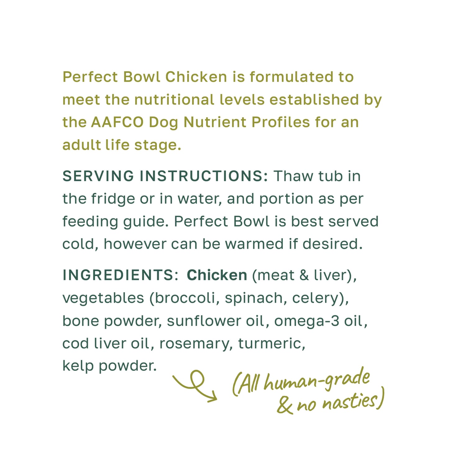 Perfect Bowl Chicken Fresh and Frozen Dog Food 450g