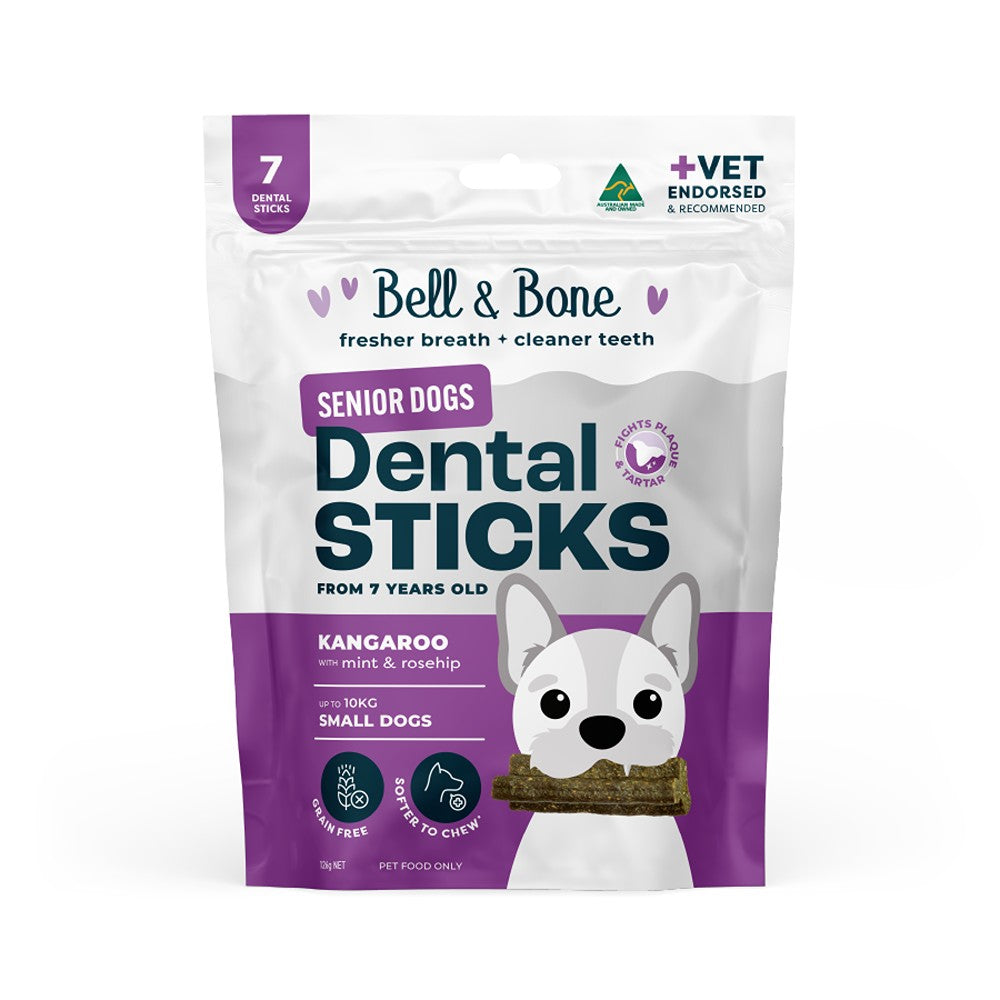 Bell & Bone Kangaroo Senior Dental Sticks Dog Treats