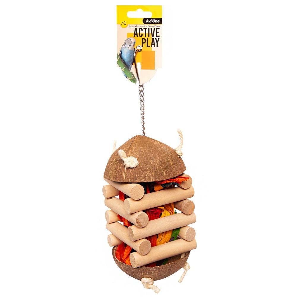 Avi One Coconut Foraging Hut Bird Toy 30cm