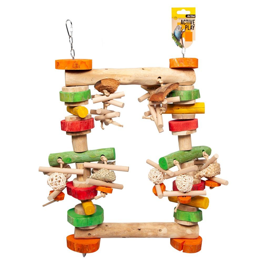 Avi One Wood & Coconut Crunch Swing Bird Toy M 55cm