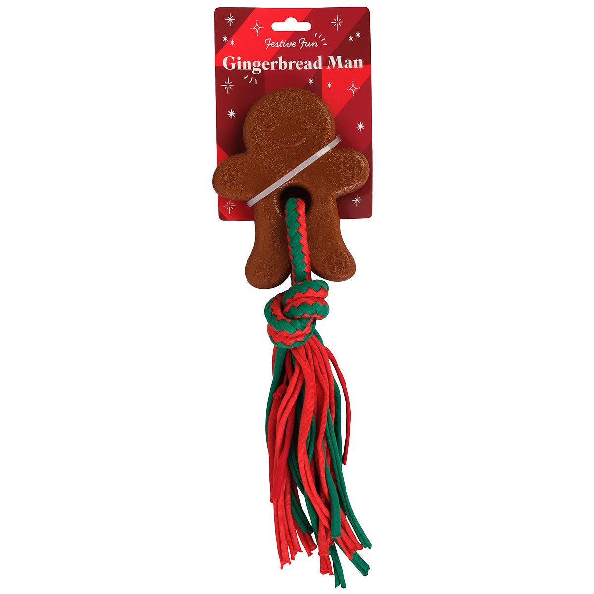 Petstock Christmas Gingerbread Man Rope & Rubber Dog Toy