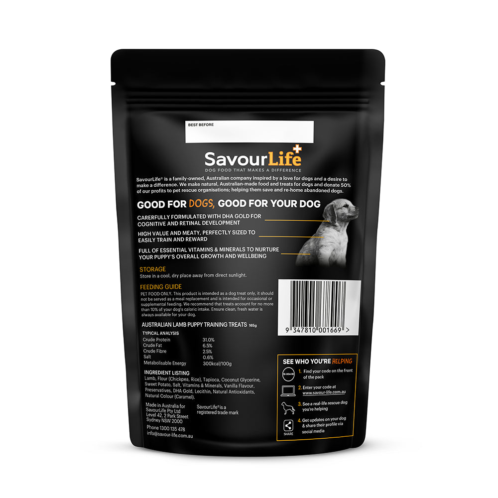 SavourLife Australian Lamb Training Puppy Dog Treats 165g