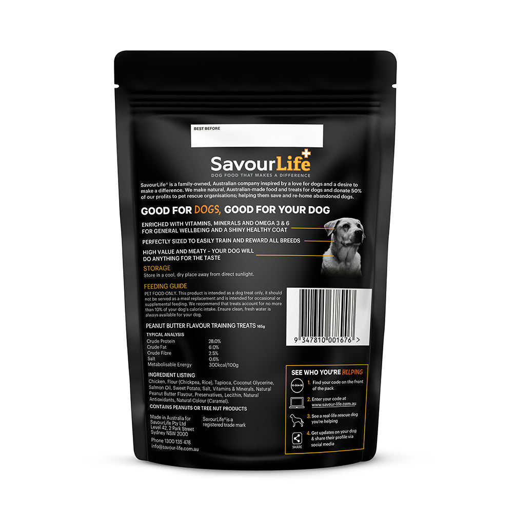 SavourLife Peanut Butter Training Dog Treats 165g