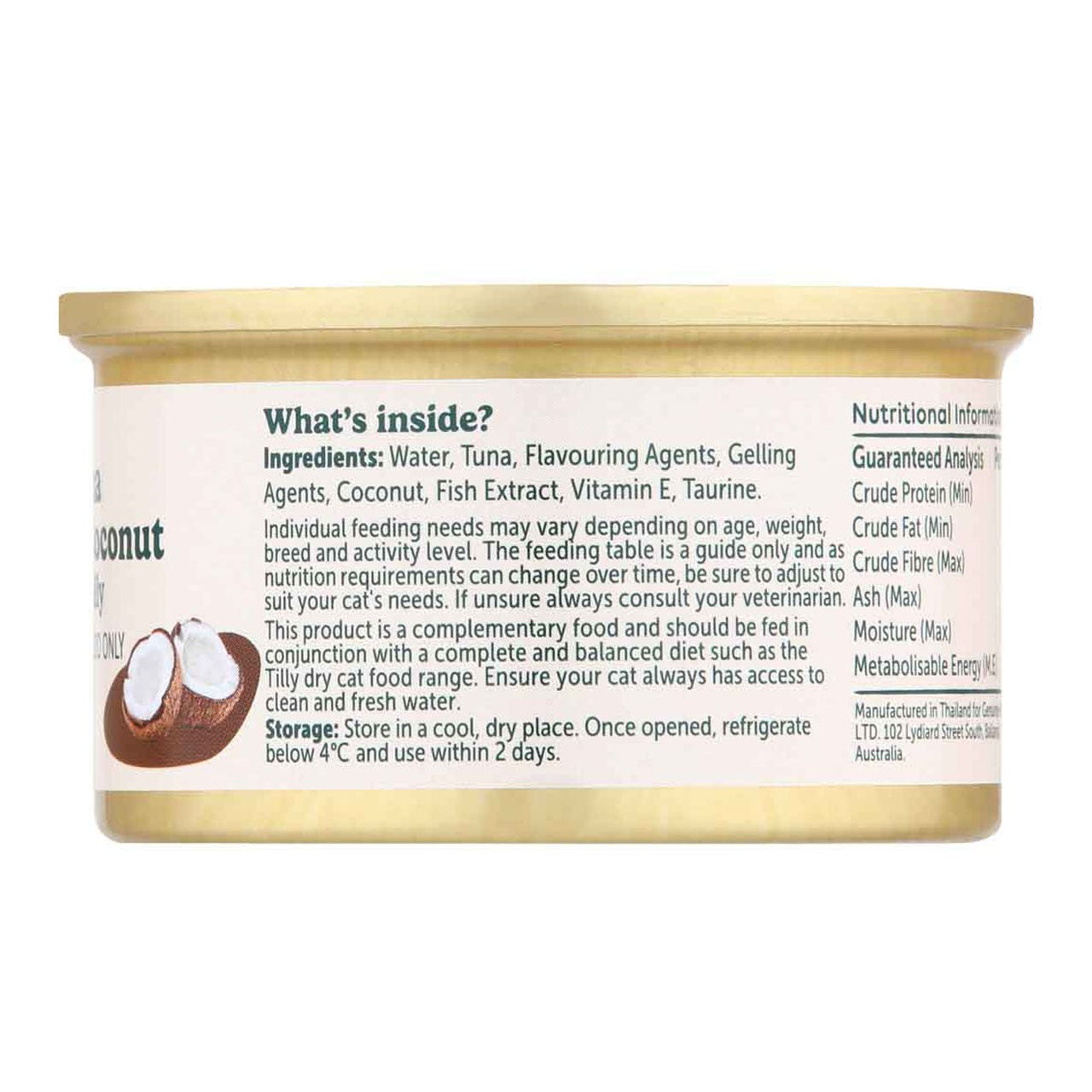 Tilly Indulgent Meals Tuna & Coconut in Jelly Wet Cat Food 80g