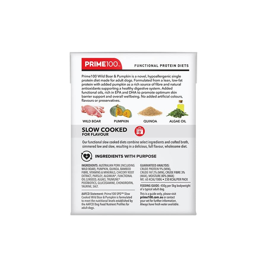 Prime100 SPD Slow Cooked Wild Boar & Pumpkin Wet Dog Food