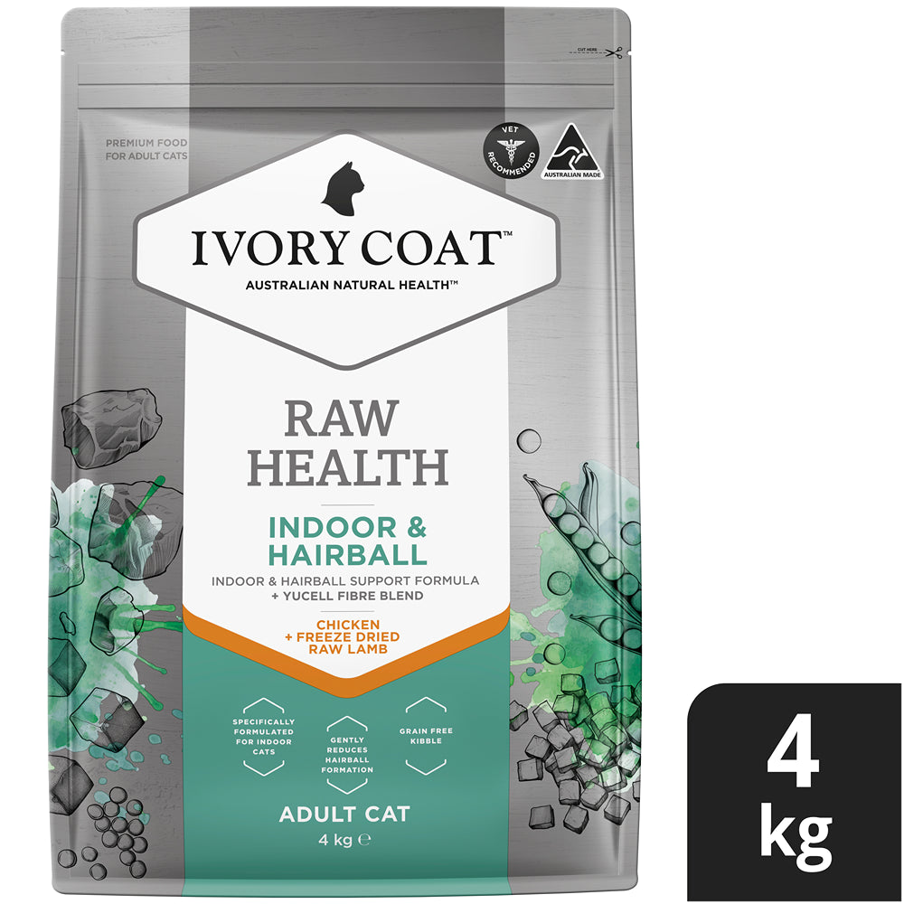 Ivory Coat Raw Health Indoor & Hairball Dry Cat Food