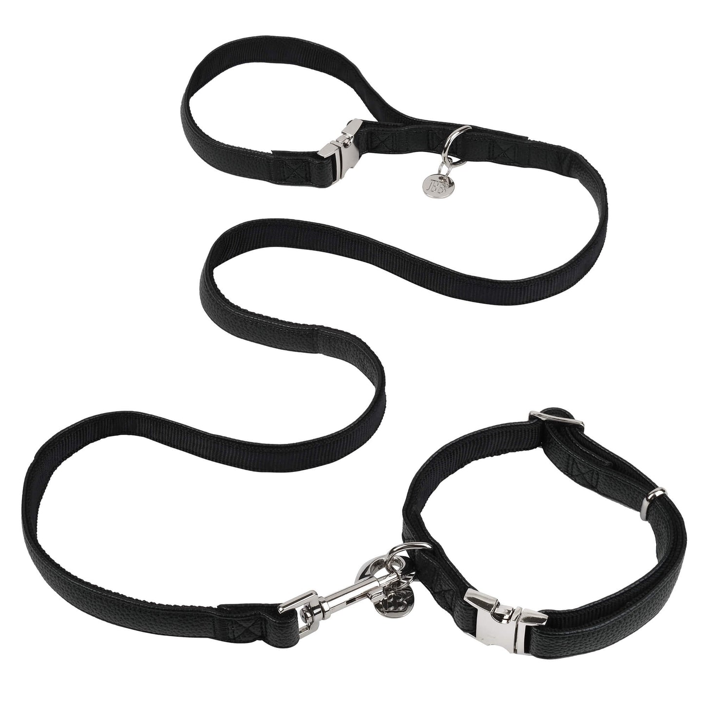 Buddy & Belle Faux Leather Dog Lead Black