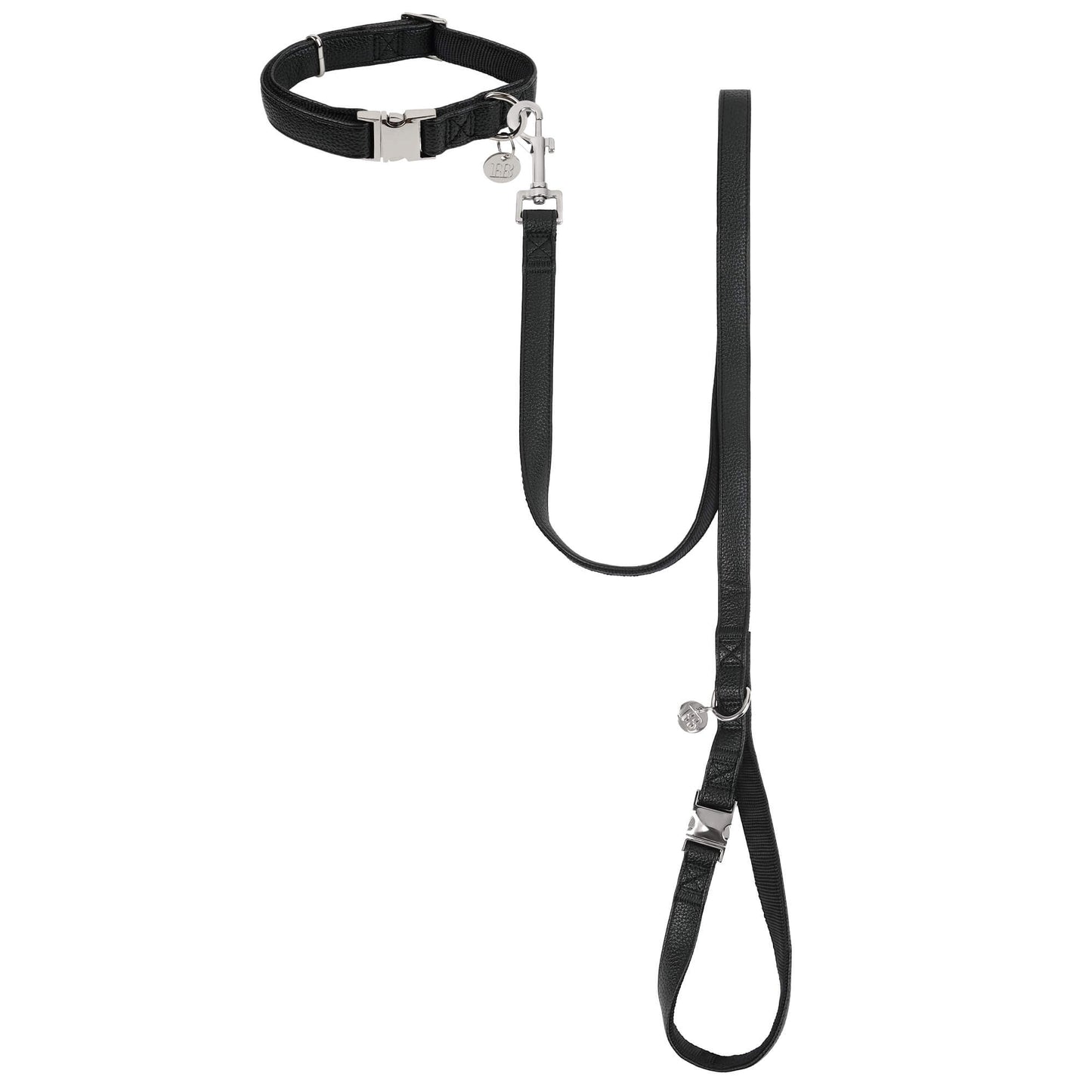 Buddy & Belle Faux Leather Dog Collar Black