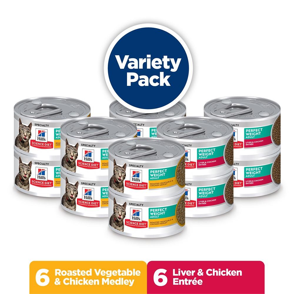 Hill's Science Diet Perfect Weight Variety Pack Canned Wet Cat Food 12x82g