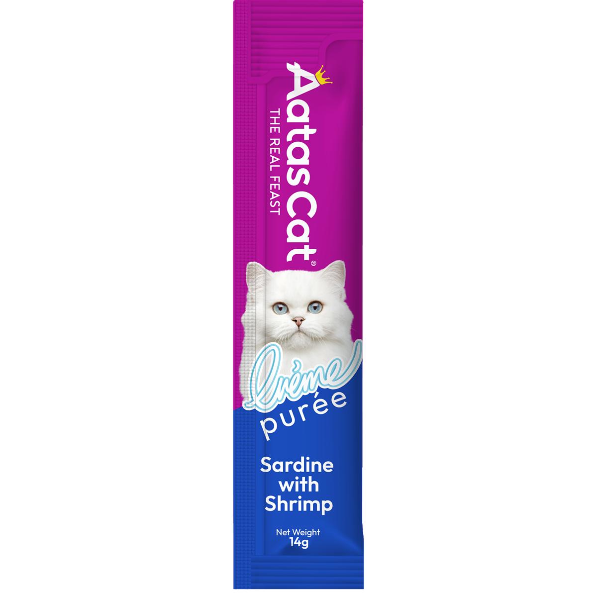 Aatas Creme Puree Sardine with Shrimp Cat Treats 4pk