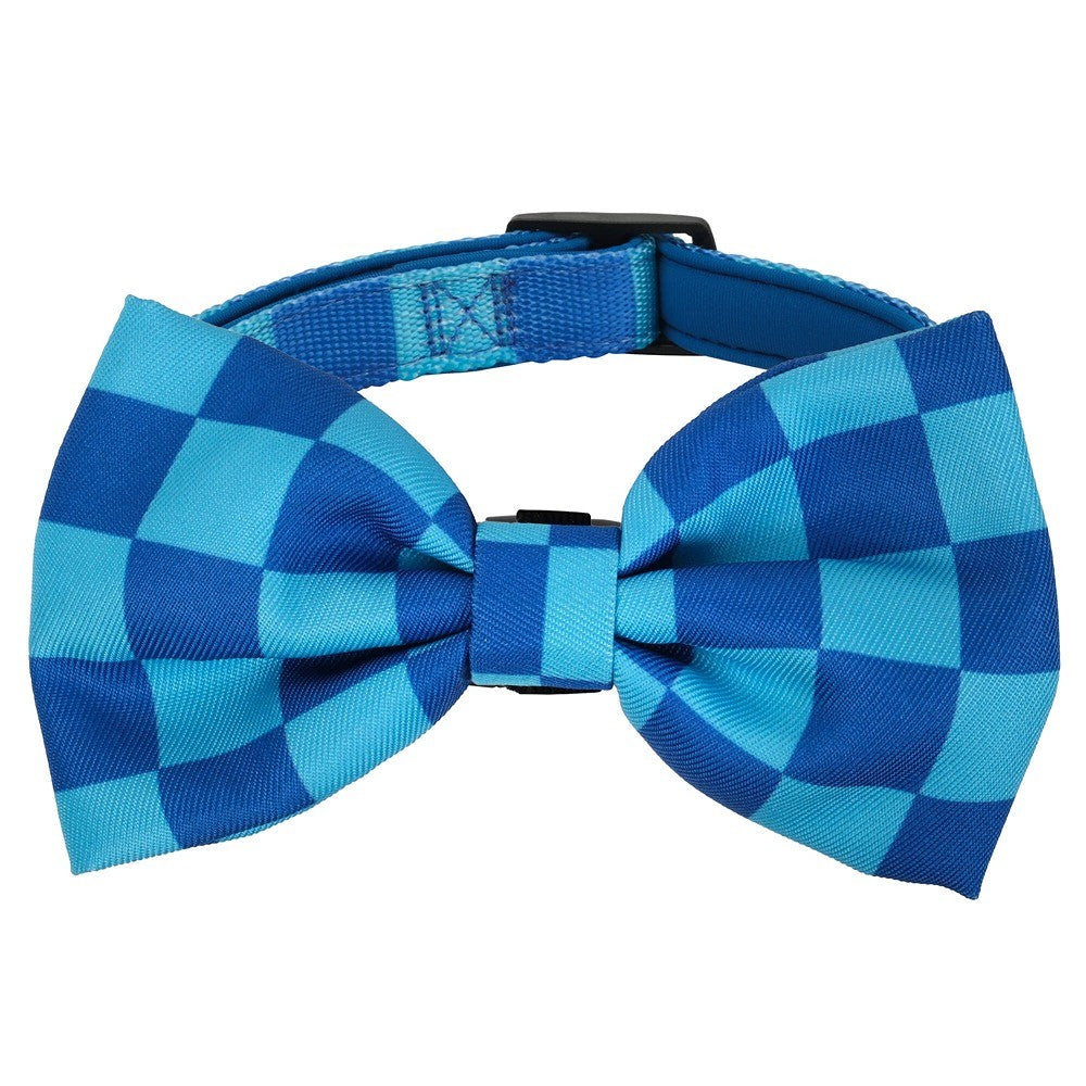 Lexi & Me Blue Check Dog Bow Tie