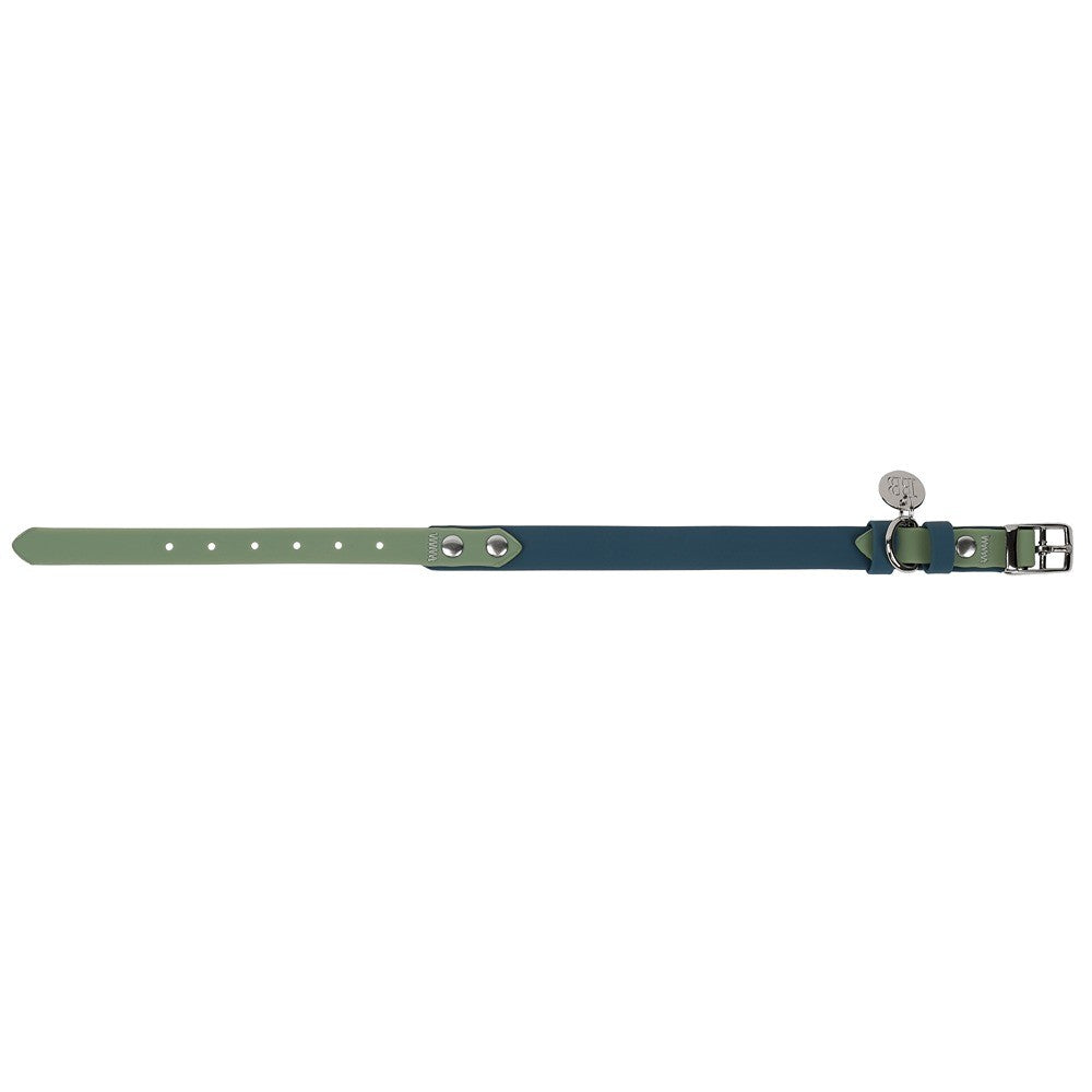 Buddy & Belle Dog Collar Saltbush Green & Lagoon Blue