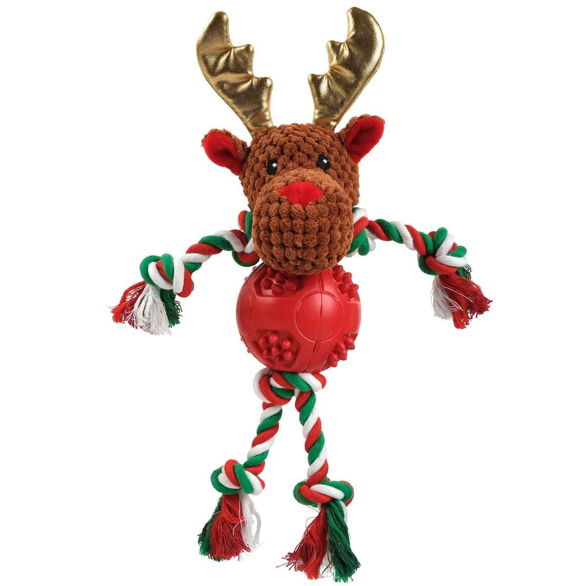 Petstock Christmas Reindeer Rubber Rope Dog Toy