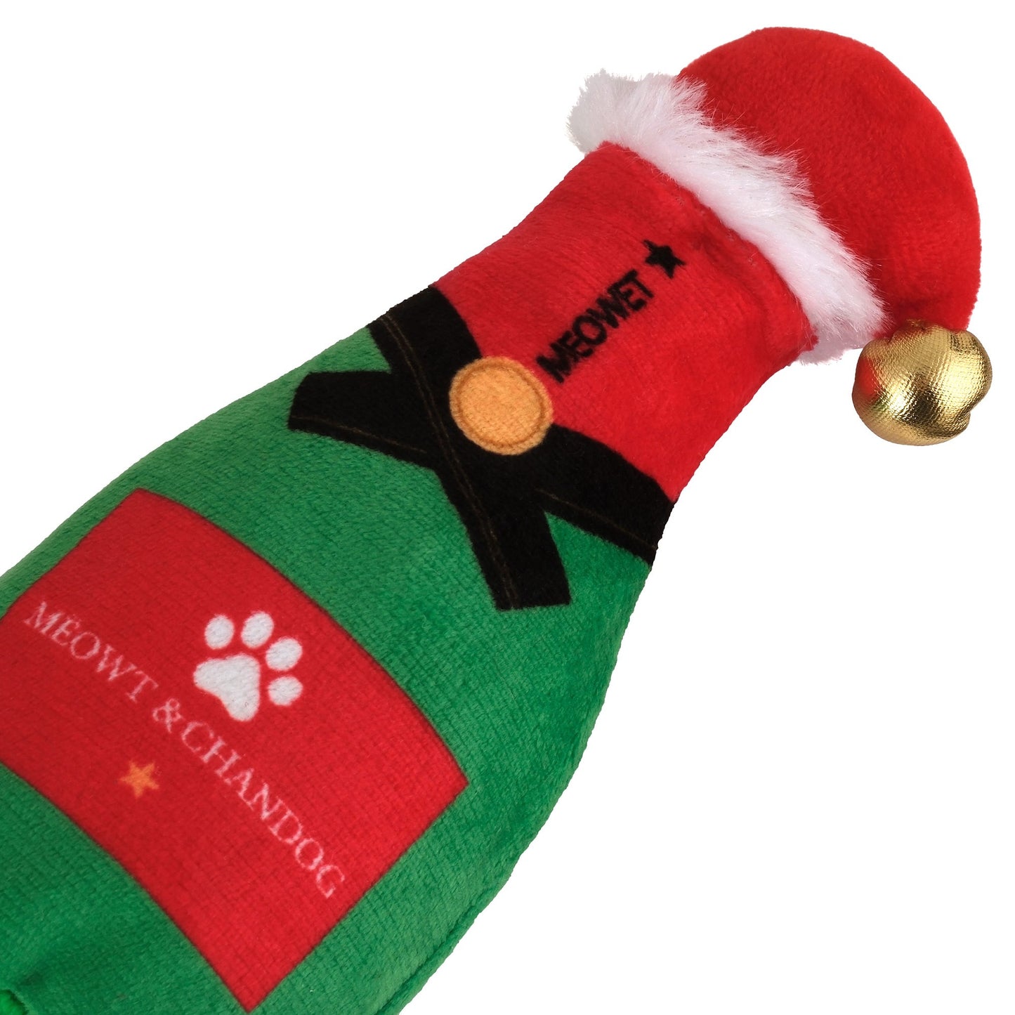 Petstock Christmas Champagne Plush Trailer Cat Toy