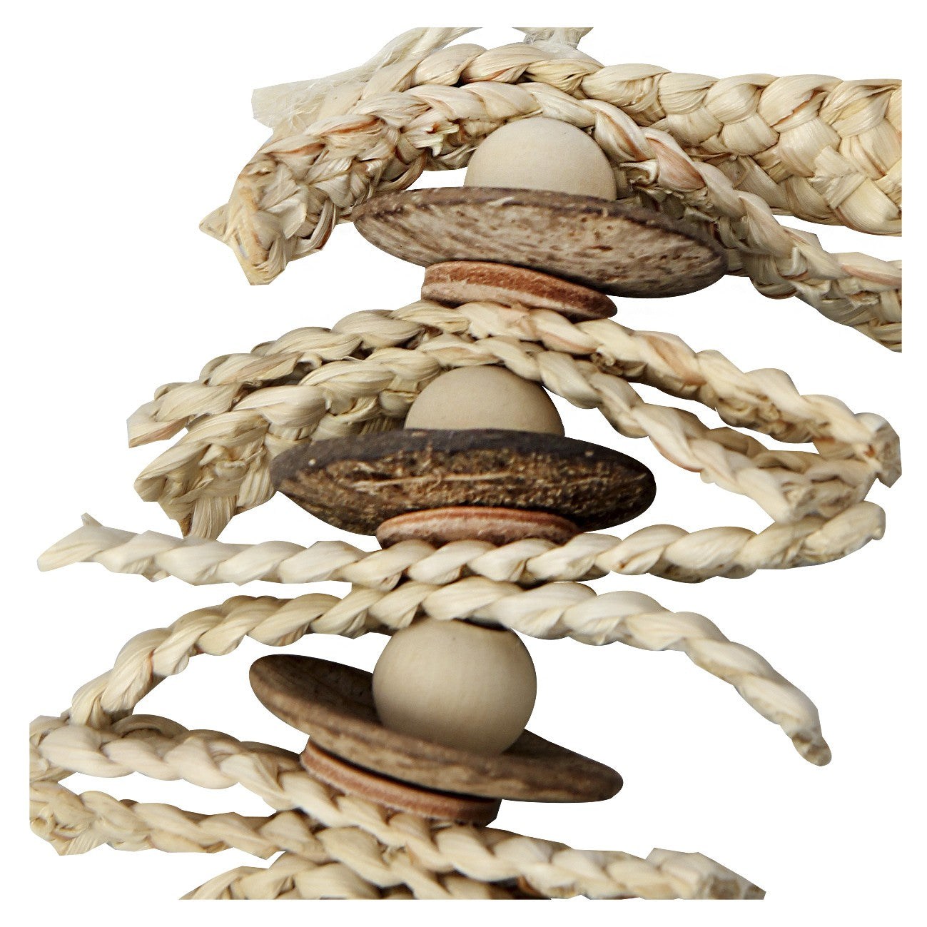 Avi One Beads With Seagrass & Coconut Shell Bird Toy