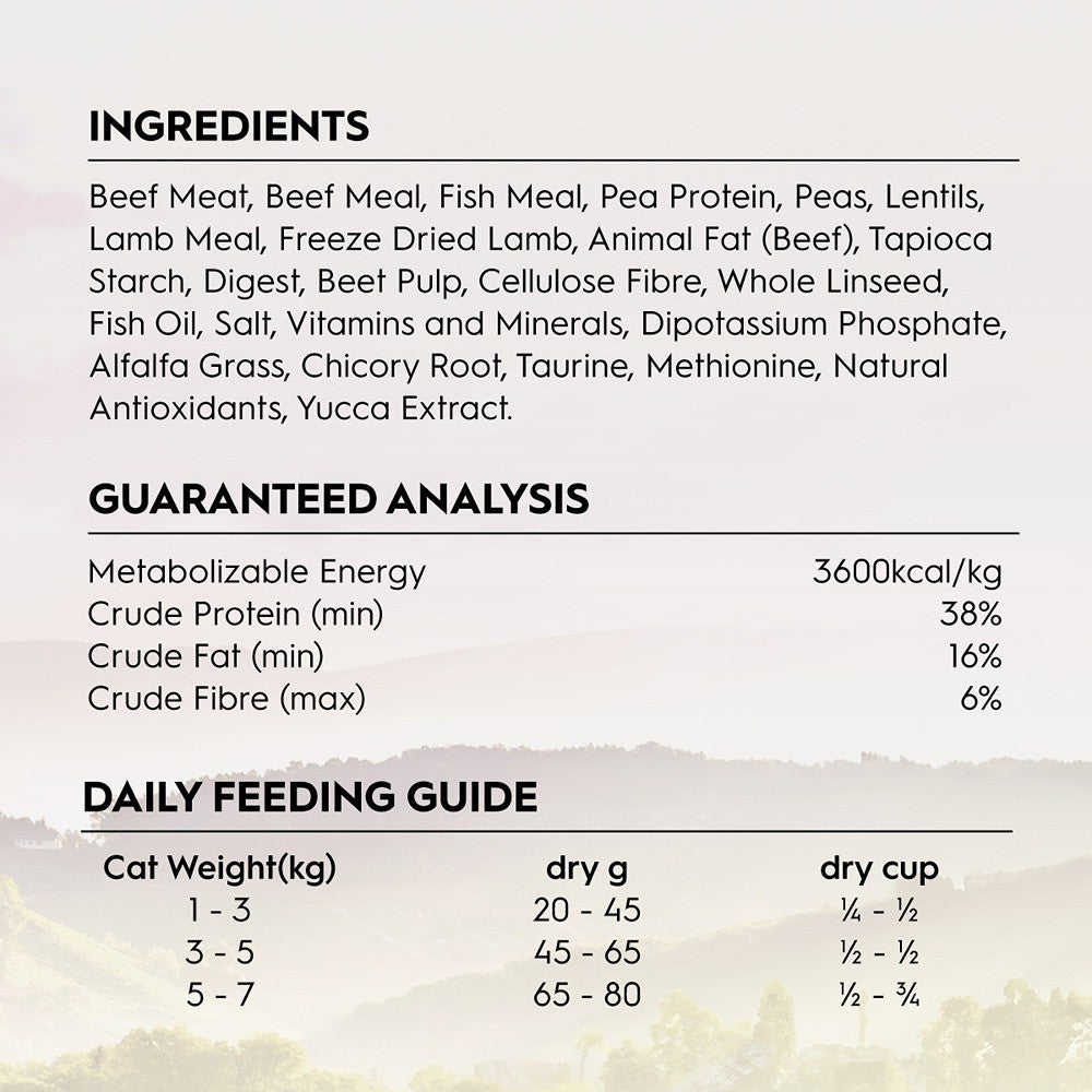 Trilogy Australian Beef & Freeze Dried Lamb Adult Dry Cat Food 1.8kg