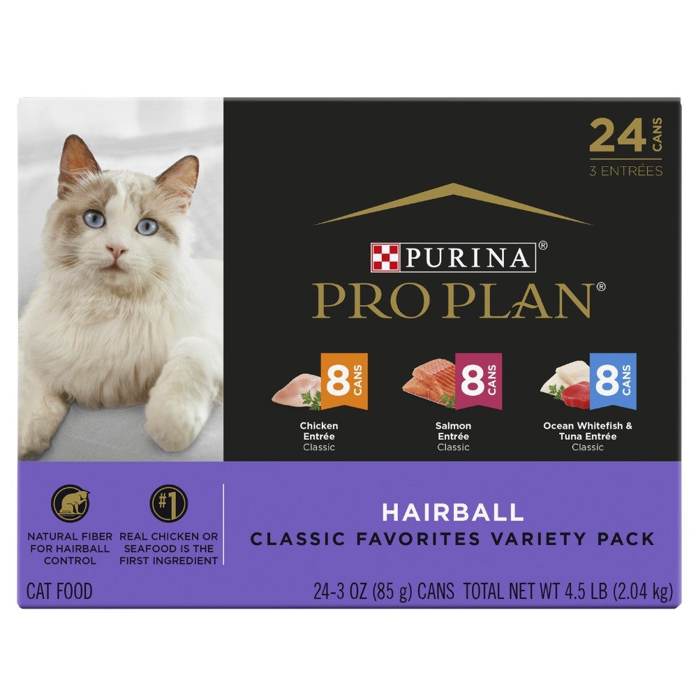 Pro Plan Hairball Variety Wet Cat Food 24x85g